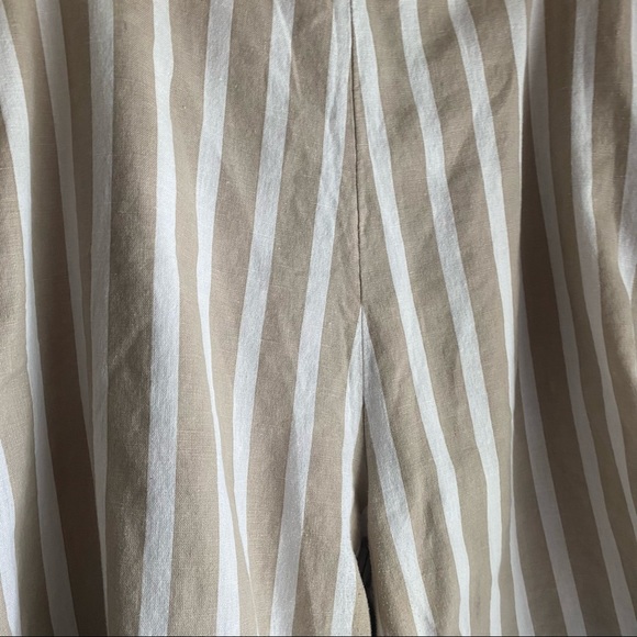 New Look high waisted wide leg pants in camel stripe - Picture 4 of 5